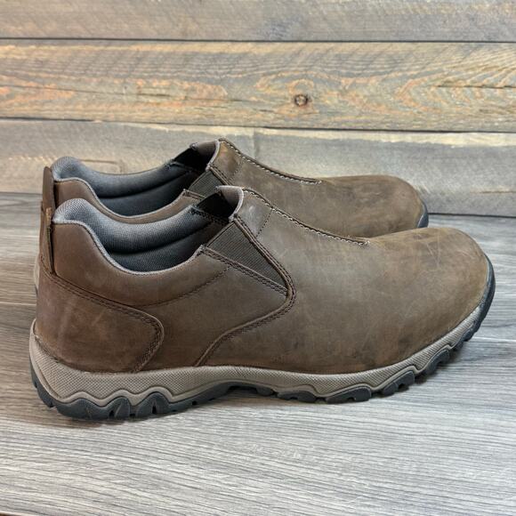 Duluth Wild Boar Leather Smooth Toe Shoe Size 14 Moccasin Slip On Brown Comfort - Picture 5 of 13